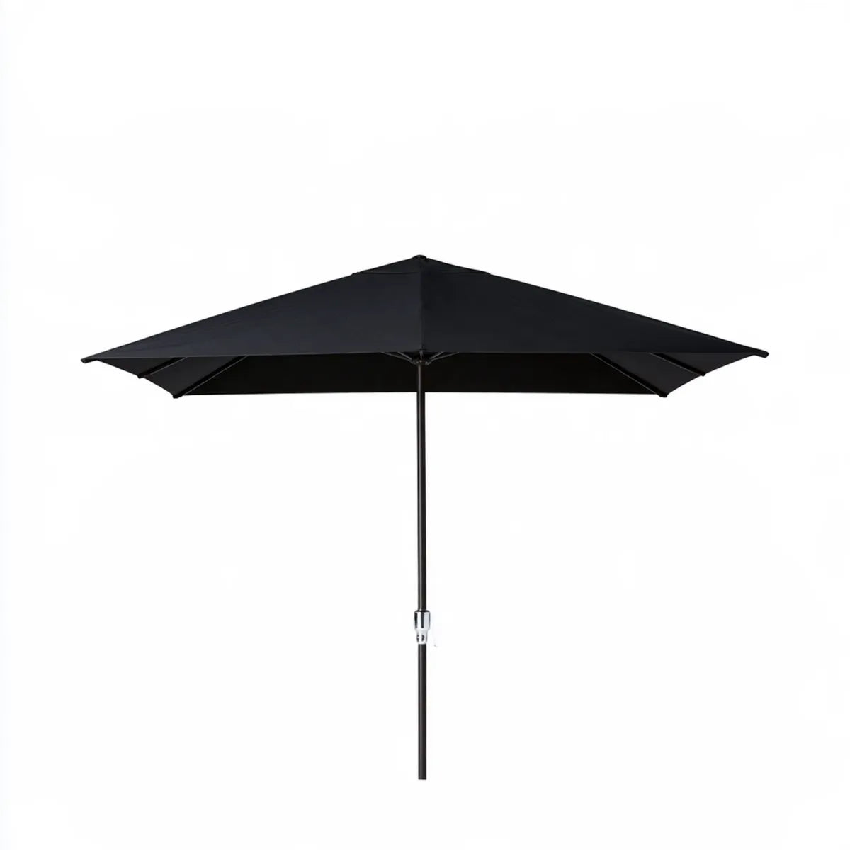 9 ft Square Black Polyester Patio Umbrella with Powder-Coated Steel Pole, 108 x 108 x 96 in