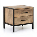 2-Drawer Nightstand, 20 x 16 x 24 in, Brown and Black Wood Composite