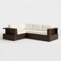 Outdoor Patio Sectional Sofa Set, 82.7 x 82.7 x 24.8 in, Brown PE Rattan L-Shaped